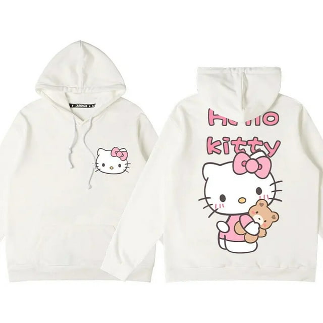 Cartoon Hello Kitty Hoodie Women Fashion Brand Lazy Sanrio Hellokitty Cobranded Clothes Coat