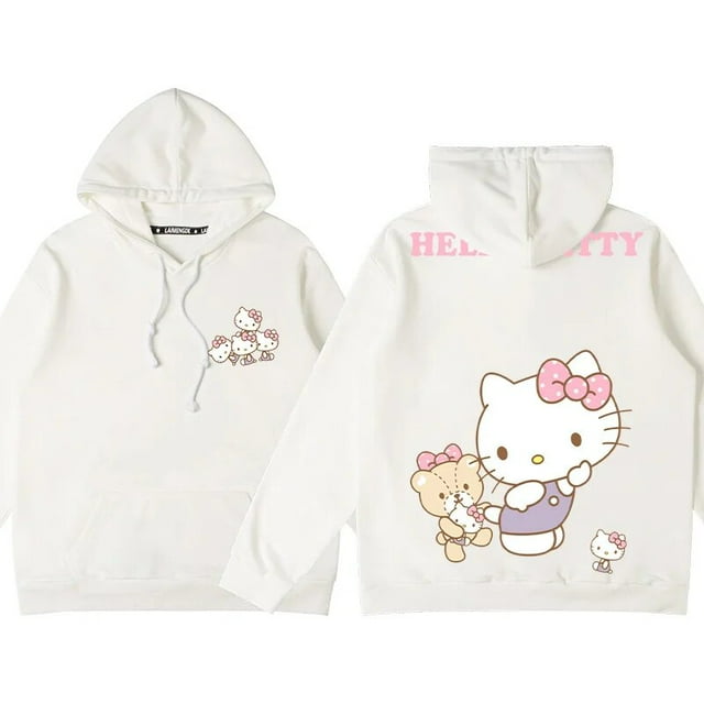 Cartoon Hello Kitty Hoodie Women Fashion Brand Lazy Sanrio Hellokitty Cobranded Clothes Coat