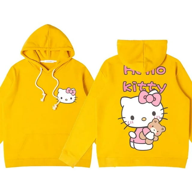 Cartoon Hello Kitty Hoodie Women Fashion Brand Lazy Sanrio Hellokitty Cobranded Clothes Coat