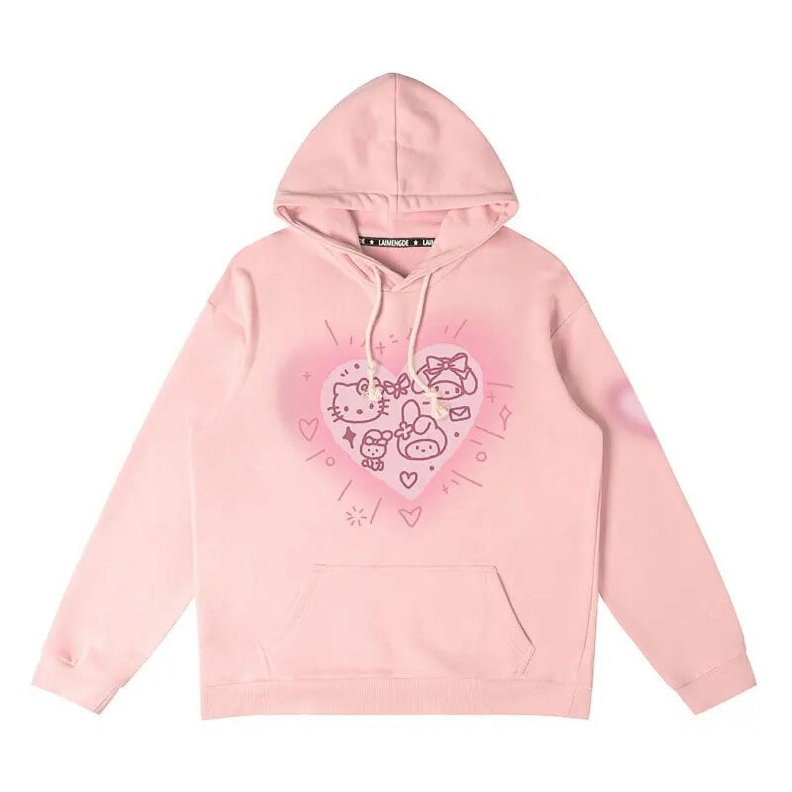 Cartoon Hello Kitty Hoodie Women Fashion Brand Lazy Sanrio Hellokitty