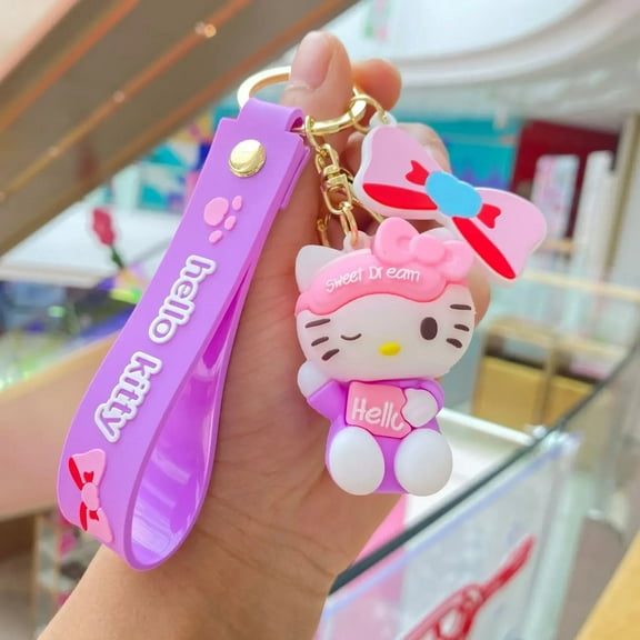 Cartoon Hello Kitty Keychain Sanrio Anime Figures Cute KT Cat Pvc Doll Key Chain Bags Pendant Cosplay Accessories Jewelry Gifts