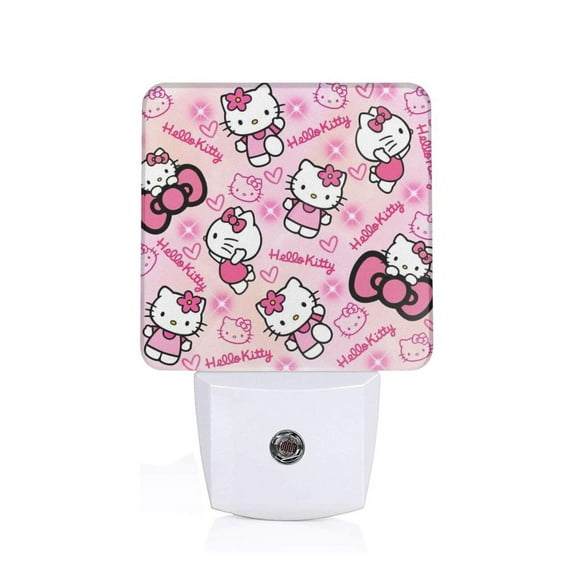 Cartoon Hello Kitty LED Night Light with Dusk to Dawn Sensor for Bedroom,Bathroom,Hallway,Stairways,Plug-in LED Night Light Lamp,0.5W-1 PCS
