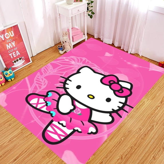 Cartoon KT Cat Rug Ins Style Home Rug Living Room Carpet Bedroom Decoration Bedside Rug Full Covering Large Size Crawling Game Mat