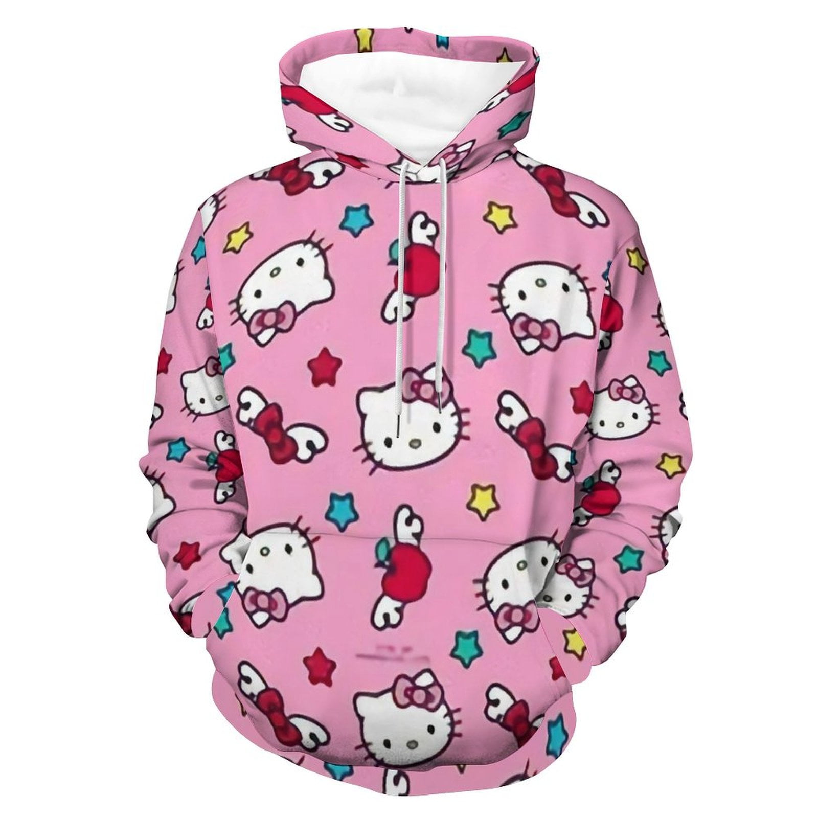 Cartoon Hello Kitty Stripes Hoodies for Women Teen Girls Print Tops ...