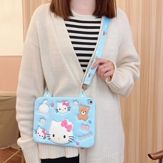 Cartoon Hello Kitty Tablet Stand Case For iPad Shockproof Cover Cute Gifts
