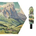 thumbnail image 1 of Cartoon High Mountain Cloud Compact Sun Umbrella Windproof Travel Umbrellas for Rain Strong Portable UV Protection, 1 of 8