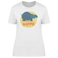 thumbnail image 1 of Cartoon Hippo In A Circle T-Shirt Women -Image by Shutterstock, Female Small, 1 of 2