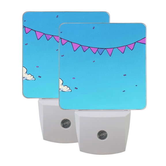 Cartoon Holiday Balloon LED Night Light with Smart Sensor Plug Into Wall Dusk to Dawn 2 packs