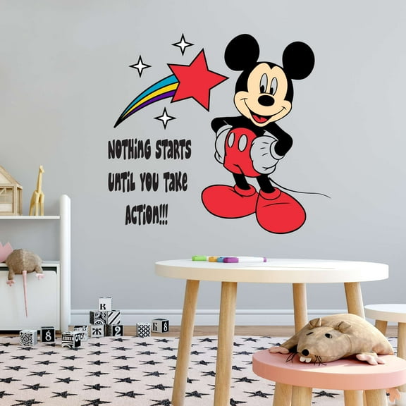 Cartoon Holiday, Gift, Decorating, Ideas Take Action Donald Duck Cartoon character Minnie Goofy Daisy Porkey Pluto Mouse Cute Character Kids Stars Stickers Decal Cling- Size: 30 In(W) x 30 In(H)