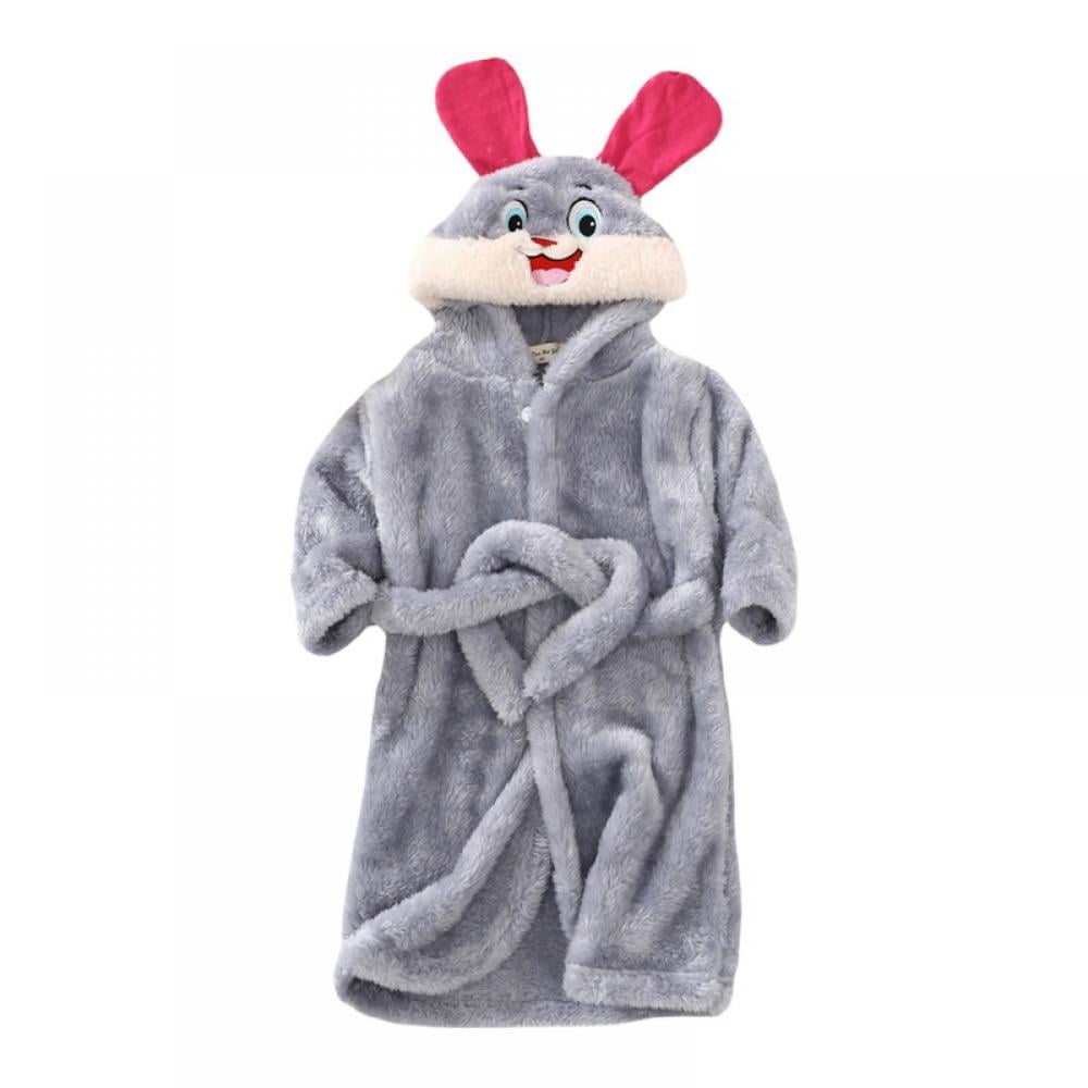 Cartoon Hooded Bathrobe for Toddler Bunny Robe Pajamas Rabbit Autumn