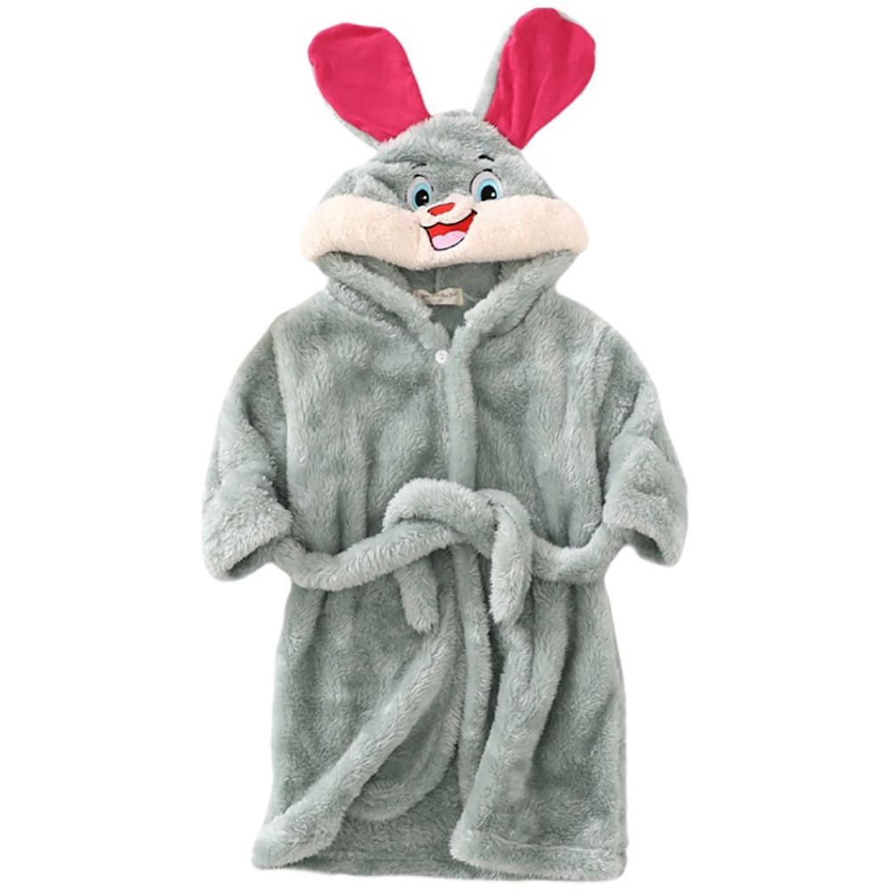 Cartoon Hooded Bathrobe for Toddler Bunny Robe Pajamas Rabbit Autumn
