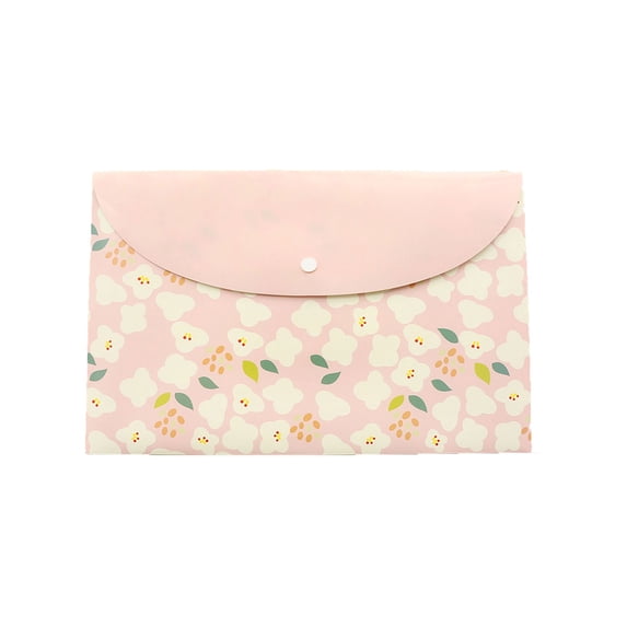Cartoon Horizontal A4 Snap Closure File Bag, Waterproof Document Pouch for Office, Campus Supplies and Personal Organization, Fun Design Storage Bag for Papers and Notebooks