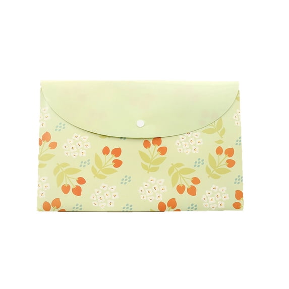 Cartoon Horizontal A4 Snap Closure File Bag, Waterproof Document Pouch for Office, Campus Supplies and Personal Organization, Fun Design Storage Bag for Papers and Notebooks