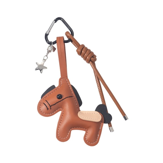 Cartoon Horse PU Leather Keychain For Backpack Bags Keys Enhancement Soft Bag Charm Comfortable Adorable Look