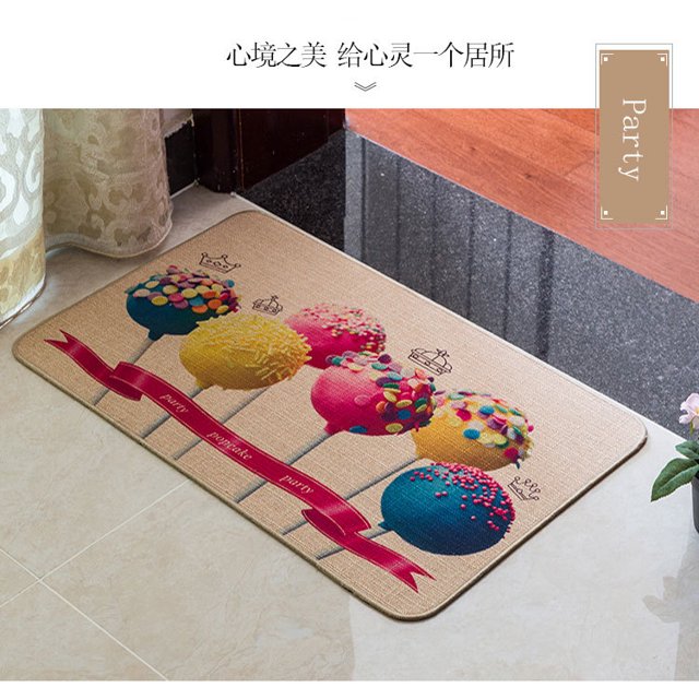 Cartoon Hot Sale Linen Carpet Floor Mat Door Mat Kitchen Nonslip