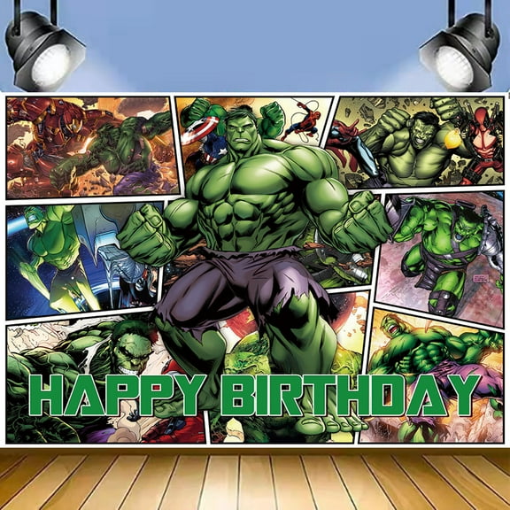 Cartoon Hulk Birthday Backdrop Photography Kids Party Supplies Happy Birthday Party Decorations 59''×35''