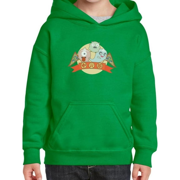 Cartoon Hungry Ghost Festival Hoodie Juniors -Image by Shutterstock, Large