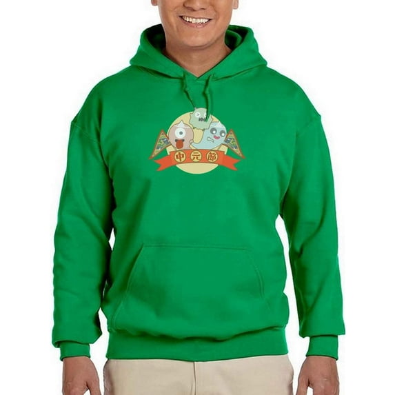 Cartoon Hungry Ghost Festival Hoodie Men -Image by Shutterstock, Male Small