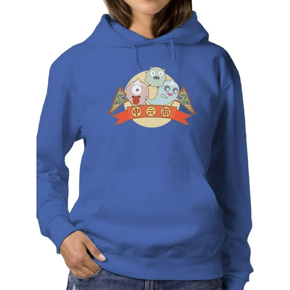 Cartoon Hungry Ghost Festival Hoodie Women -Image by Shutterstock, Female Medium