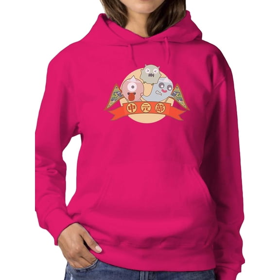 Cartoon Hungry Ghost Festival Hoodie Women -Image by Shutterstock, Female XX-Large