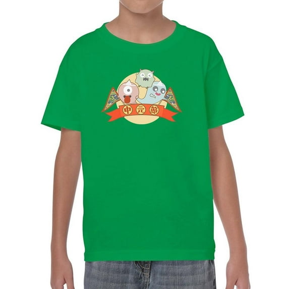 Cartoon Hungry Ghost Festival T-Shirt Juniors -Image by Shutterstock, Large