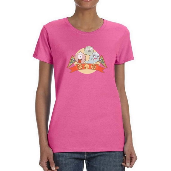 Cartoon Hungry Ghost Festival T-Shirt Women -Image by Shutterstock, Female Medium