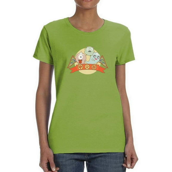 Cartoon Hungry Ghost Festival T-Shirt Women -Image by Shutterstock, Female XX-Large