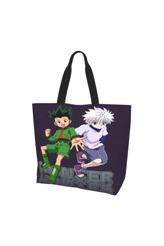 Cartoon Hunter X Hunte Gon Killua (1) Totes Bag Shopping Shoulder Bags for Women Foldable Travel Work Large Reusable Portable Grocery Bag