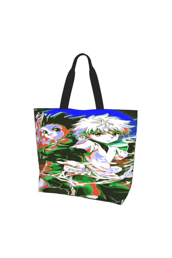 Cartoon Hunter X Hunte Gon Killua (7) Totes Bag Shopping Shoulder Bags for Women Foldable Travel Work Large Reusable Portable Grocery Bag