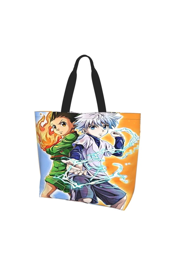 Cartoon Hunter X Hunte Gon Killua (9) Totes Bag Shopping Shoulder Bags for Women Foldable Travel Work Large Reusable Portable Grocery Bag