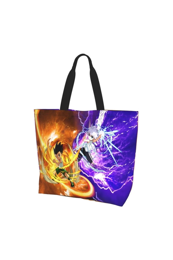 Cartoon Hunter X Hunte Gon Killua Totes Bag Shopping Shoulder Bags for Women Foldable Travel Work Large Reusable Portable Grocery Bag