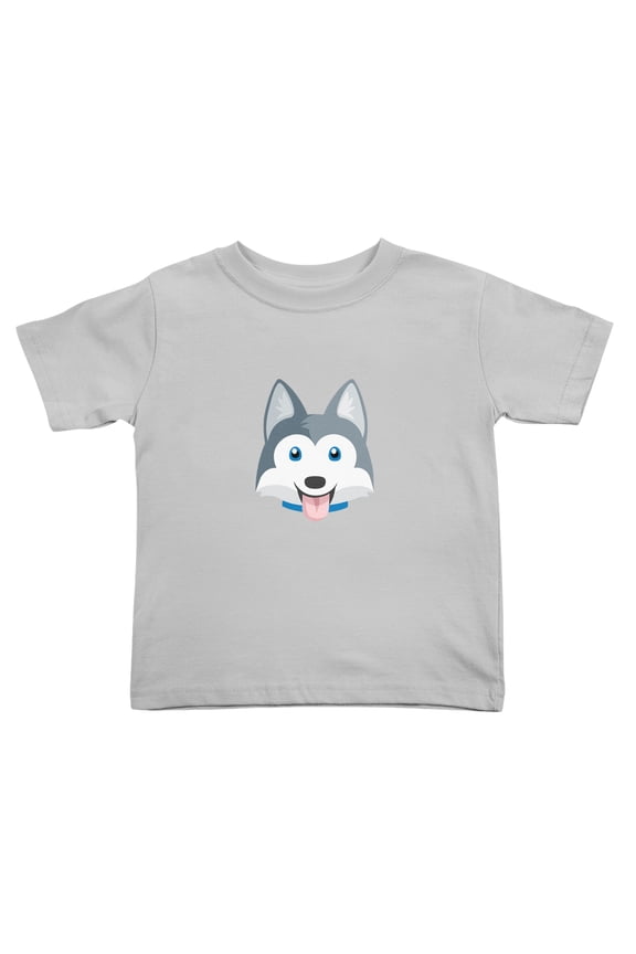 Cartoon Husky Dog Funny Toddler T Shirts for Boys Girls (Gray, Youth L)