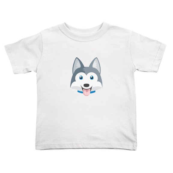 Cartoon Husky Dog Funny Toddler T Shirts for Boys Girls (White, Youth M)