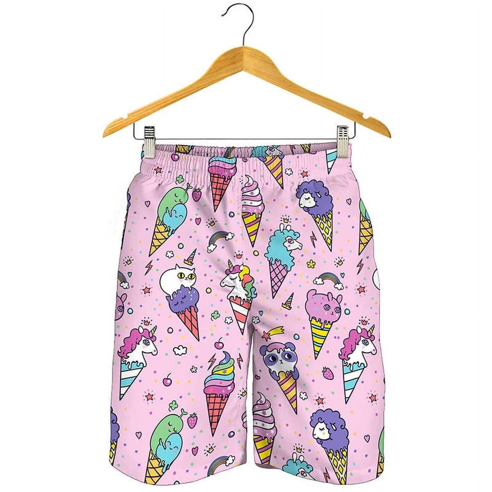 Cartoon Ice Cream Beach Shorts Mens Womens 3d Print Sports Surf Board Cartoon Ice Cream Beach Shorts Mens Womens 3d Print Sports Surf Board