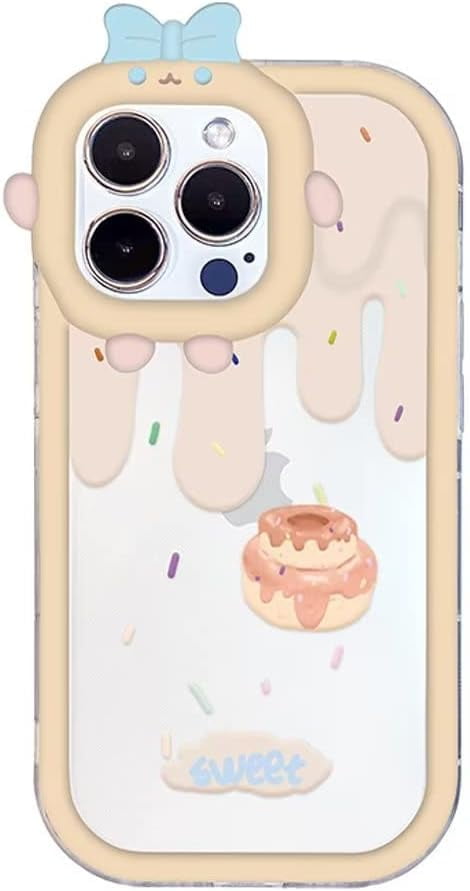 Cartoon Ice Cream Cake Phone Case with Bow Knot Cutie Camera Frame