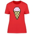thumbnail image 1 of Cartoon Ice Cream Cat T-Shirt Women -Image by Shutterstock, Female Medium, 1 of 2