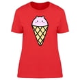 thumbnail image 1 of Cartoon Ice Cream Cat T-Shirt Women -Image by Shutterstock, Female XX-Large, 1 of 2
