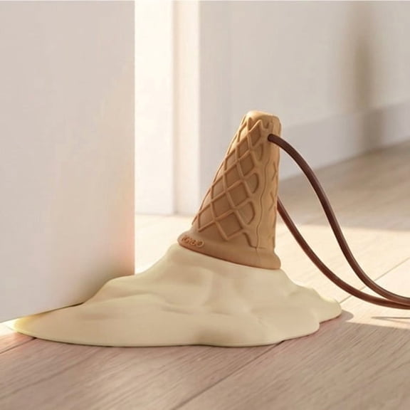 Cartoon Ice Cream Shaped Door Stop - Anti-Collision Pad for Doors and Ceilings