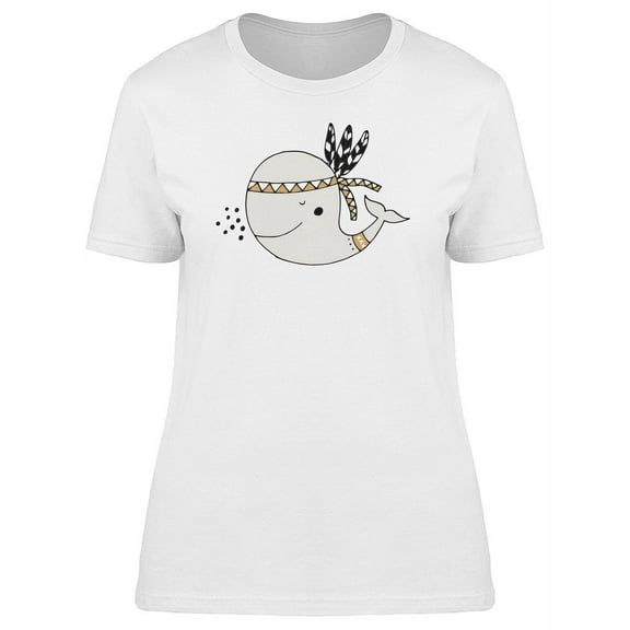Cartoon Indian Whale T-Shirt Women -Image by Shutterstock, Female Medium