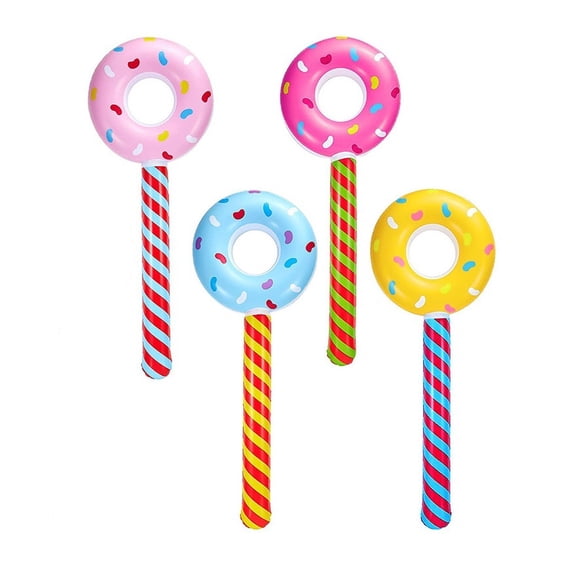Cartoon Inflatable Lollipop Toy Set - Fun Donut-Shaped Balloons for Kids (Pack of 4)