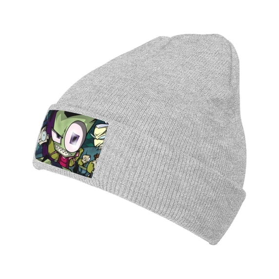 Cartoon Invader Zim Stretchable Knitted Beanie Hat Unisex Hat Daily Winter Thermal Soft Skull Cap For Men Women