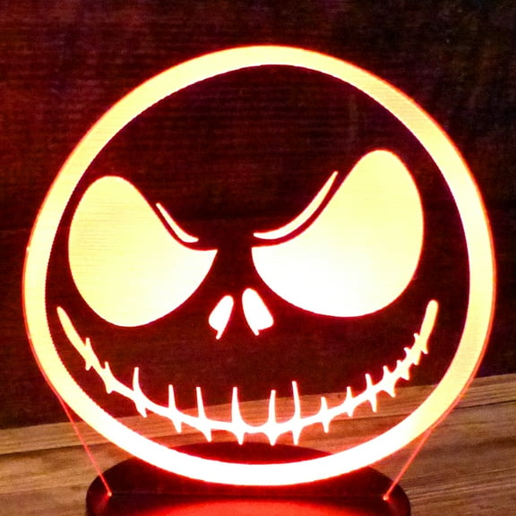 Cartoon Jack Skellington 3D Acrylic for LED Lamp Base (Acrylic Only. Base Not Included)