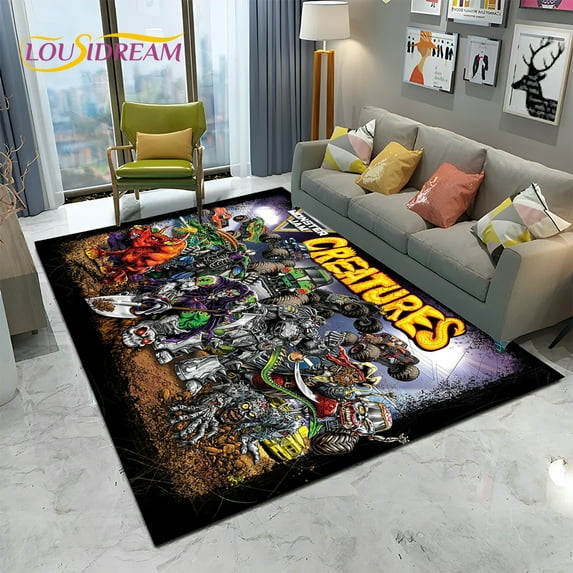 Cartoon Jam 3D Truck Carpet Rug for Home Living Room Bedroom Sofa Doormat r kids Area Rug Non-slip Floor Mat