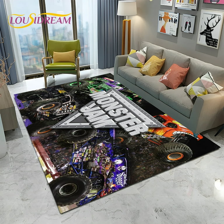 Cartoon Jam 3D Truck Carpet Rug for Home Living Room Bedroom Sofa Doormat r kids Area Rug Non-slip Floor Mat