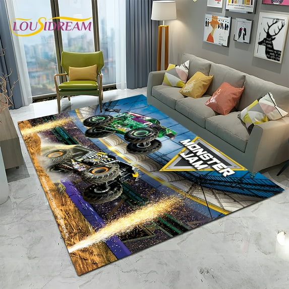 Cartoon Jam 3D Truck Carpet Rug for Home Living Room Bedroom Sofa Doormat r kids Area Rug Non-slip Floor Mat