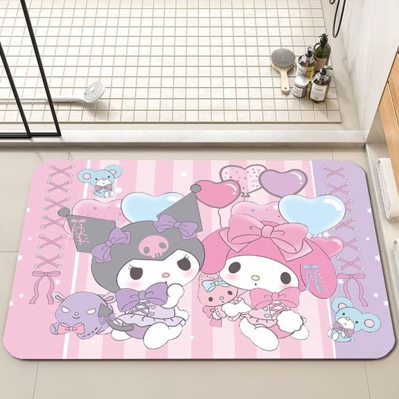 Cartoon KRM Home Rug Bathroom Floor Mat Diatom Mud Absorbent Quick Dry Mat Toilet Kitchen Dirtproof Non-slip Mat Entrance Door Mat