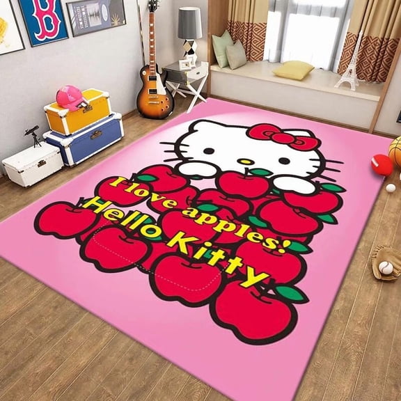 Cartoon KT Cat Home Carpet Bedroom Bedside Rug Sofa Area Rug Living Room Floor Mat Decorative Carpet