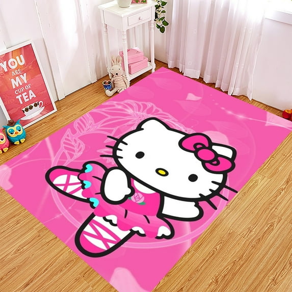 Cartoon KT Cat Rug Ins Style Home Rug Living Room Carpet Bedroom Decoration Bedside Rug Full Covering Large Size Crawling Game Mat