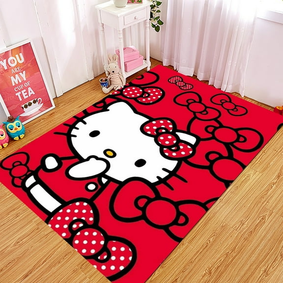 Cartoon KT Cat Rug Ins Style Home Rug Living Room Carpet Bedroom Decoration Bedside Rug Full Covering Large Size Crawling Game Mat