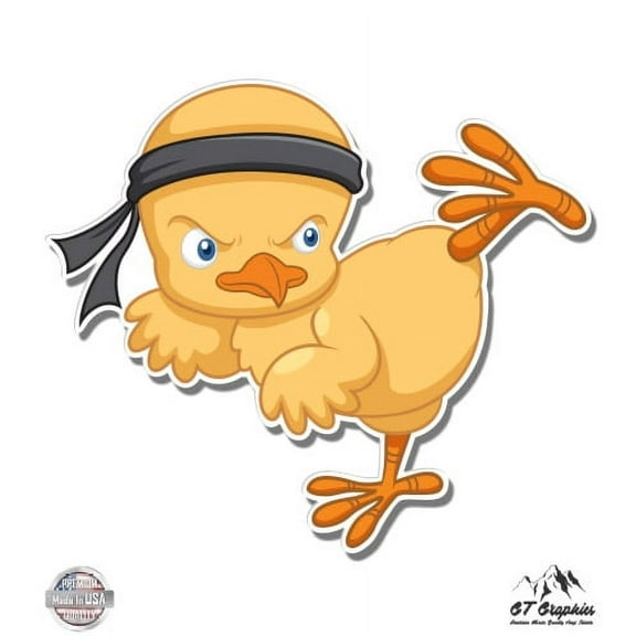 Cartoon Karate Chick - 5" Vinyl Sticker - For Car Laptop I-Pad - Waterproof Decal